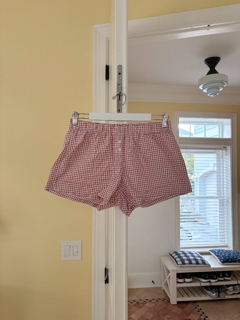 brandy melville red gingham boxer shorts